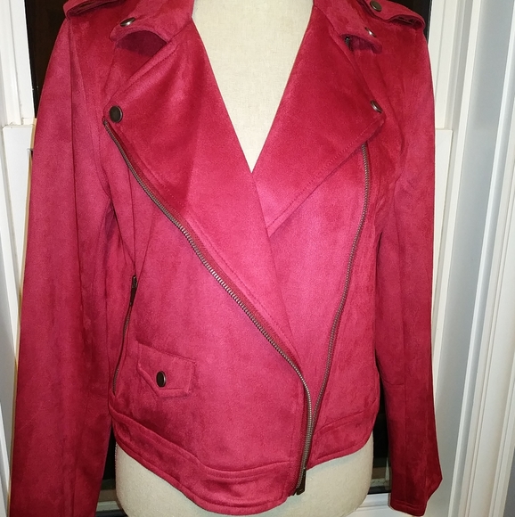 Red Tribal vegan suede jacket. NWOT. - Picture 1 of 7